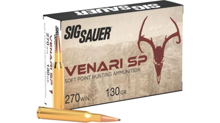 Sig Sauer Venari SP Rifle Ammunition .270 Win 130gr SP 2846 fps 20/ct
