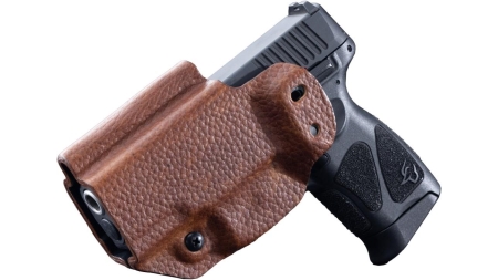 Mission First Tactical Leather Hybrid IWB/OWB Holster for Taurus PT111/G2/G2C/G2S/G3c Brown Ambi
