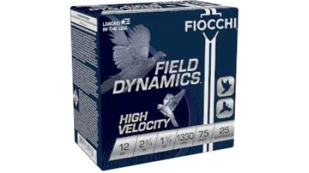 Fiocchi High Velocity Shotshells 12ga 2-3/4 1-1/4oz 1330 fps #7.5 25/ct