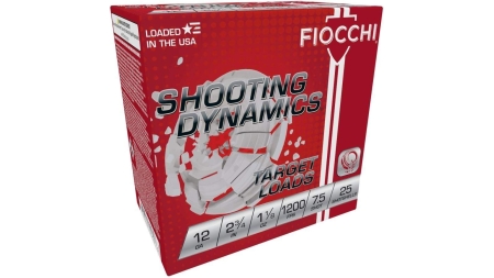 Fiocchi Shooting Dynamics Shotshells 12ga 2-3/4 in 1-1/8 oz #7.5 1200 fps 25/ct