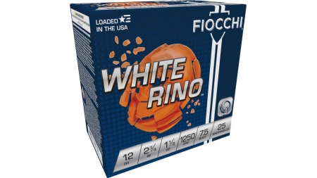 Fiocchi Exacta White Rino Shotshells 12ga 2-3/4" 1-1/8oz 1250 fps #7.5 25/ct