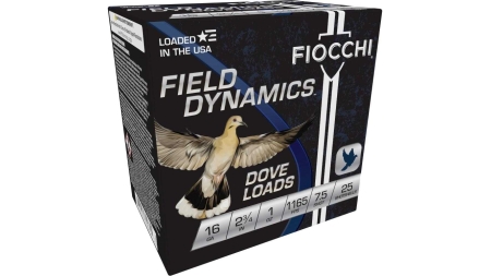 Fiocchi Lead Dove & Quail Shotshells 16ga 2-3/4 in 1oz 1165 fps #7.5 25/ct