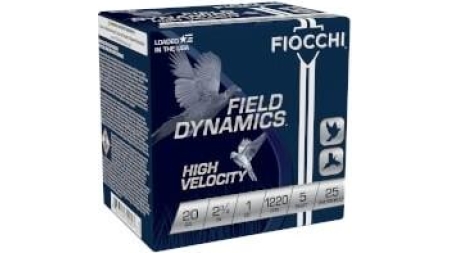Fiocchi High Velocity Upland Shotshells 20ga 2-3/4 in 1oz  #5 1220 fps 25/ct