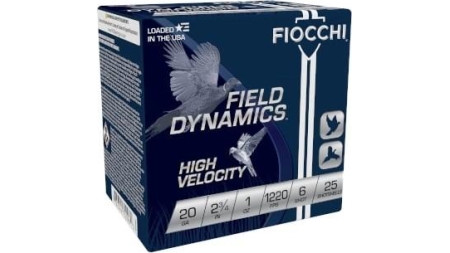 Fiocchi High-Velocity Hunting Load 20 ga 2 3/4" 2 3/4 dr 1 oz #6 1220 fps 25/ct