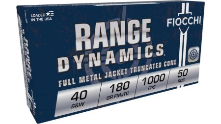 Fiocchi Pistol Shooting Dynamics Handgun Ammunition .40 S&W 180 gr FMJ-FN 1000 fps 50/box