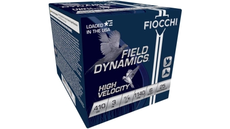 Fiocchi High-Velocity Hunting Load .410 ga 3" MAX 11/16 oz #6 1140 fps 25/rd