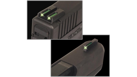 Truglo TFO Tritium/Fiber-Optic Day/Night Sights Fit Glock 20 21 25 28 29 30 31 32 37 40 and 41 - Front Green/Rear Green