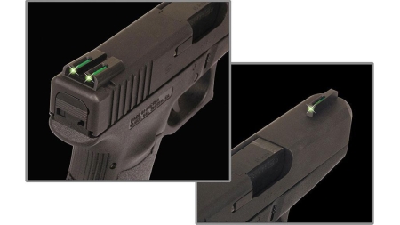 Truglo TFO Tritium/Fiber-Optic Day/Night Sights Fit Novak 1911 .260/.500 - Front Green/Rear Green