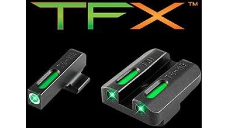 Truglo TFX Tritium/Fiber-Optic Day/Night Sights FNH FNP-9 FNX-9 FNS-9 including Compact - White Outline Front/Rear Green