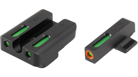 Truglo TFX Pro Tritium/Fiber-Optic Day/Night Sights Fit FNH FNP-9|FNX-9|FNS-9|FNS-9 Compact - Front Outline Orange/Rear Green