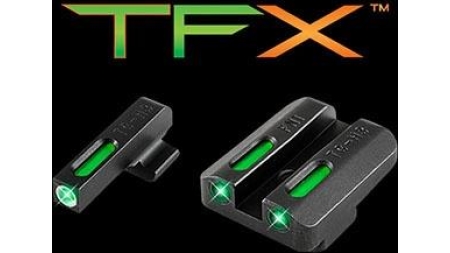 Truglo TFX Tritium/Fiber Optic Day/Night Sights Fits FNH FNP-45 FNX-45 - White Outline Front/Rear Green