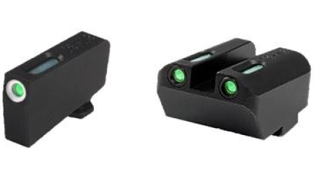 Truglo TFX Tritium/Fiber-Optic Day/Night Sight Set fits GLOCK 17 / 17L 19 22 23 24 26 27 33 34 35 38 and 39 (Suppressor Low) - White Outlin