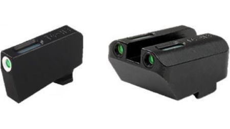 Truglo TFX Tritium/Fiber-Optic Day/Night Sight Set (Suppressor Height) fits Glock 20 21 25 28 29 30 31 32 37 40 and 41 - White Outline Front