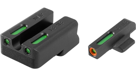 Truglo TFX Pro Tritium/Fiber-Optic Day/Night Sights Fit Novak LoMount cut .270 front / .450 rear - Orange Outline Front/Rear Green