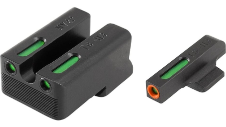 Truglo TFX Pro Tritium/Fiber-Optic Day/Night Sights Fit Novak LoMount cut .270 front / .500 rear - Orange Outline Front/Rear Green