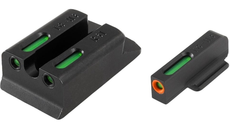 Truglo TFX Pro Tritium/Fiber-Optic Day/Night Sights Fit Ruger SR9|Ruger SR9C|Ruger SR40|Ruger SR40C|Ruger SR45 - Orange Outline Front/Rear Green