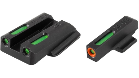 Truglo TFX Pro Next Gen Tritium & Fiber Optic Xtreme Handgun Sight - Ruger LC9|Ruger LC9s|Ruger LC380 - White Orange Front/Rear Green