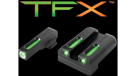 Truglo TFX Tritium/Fiber-Optic Day/Night Sights - SIG #8 #8 Set - White Outline Front/Rear Green