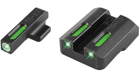 Truglo TFX Tritium/Fiber-Optic Day/Night Sights - Walther PPS (Except M2) - White Outline Front/Rear Green