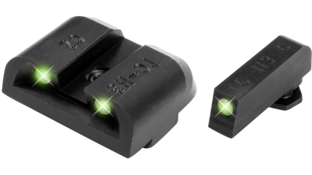 Truglo Tritium Pro Night Sights Fit Glock MOS 20 21 25 28 29 30 31 32 37 40 and 41 - White Outline Front/Rear Green