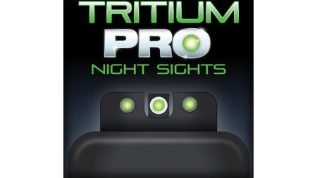 Truglo Tritium Pro Night Sights Fit S&W M&P incl SHIELD & .22 Models - White Outline Front/Rear Green