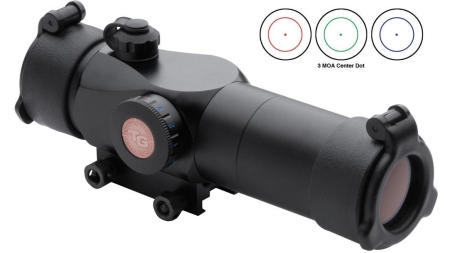 Truglo Triton 30mm Tri-Color Tactical Red Dot Sight - 1x30mm 3 MOA Center Dot - Black