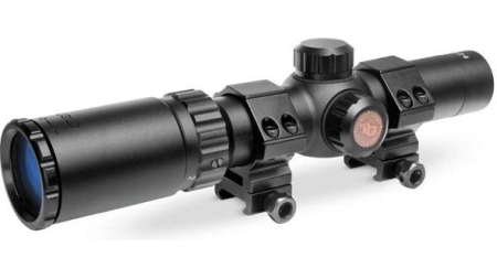 Truglo Tru-Brite 30 Hunter Rifle Scope - 1-4x24mm 30mm CIR Rings Matte Black