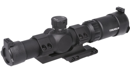 Truglo Tru-Brite 30 SeriesTactical Rifle Scope 1-6x24mm 30mm SFP IR Power Ring Duplex Mil-Dot Illum Black