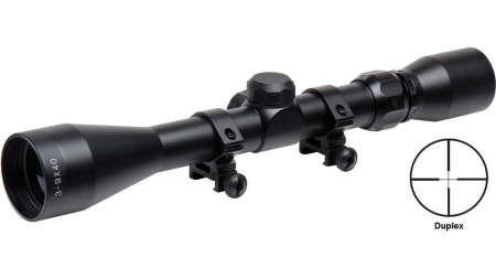 Truglo Trushot Rifle Scope w/Weaver Style Rings - 3-9x40mm  11.52-37.7' 3.15-3.94" Matte