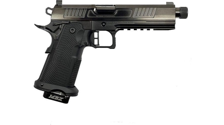 Alpha Foxtrot AF1911 Romulus Handgun 9mm Luger 17 & 20rd Magazines 5" Threaded Barrel Polished DLC Black RMSc Cut