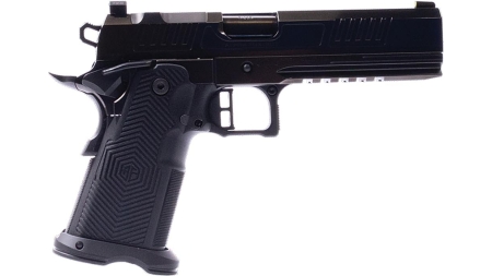 Alpha Foxtrot AF1911 Romulus Handgun 9mm Luger 17 & 20rd Magazines 5" Bull Barrel Polished DLC Black RMSc Cut