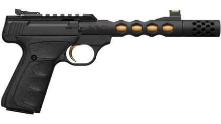 Browning Buck Mark Plus Vision Black/Gold Suppressor Ready Handgun .22 LR 10rd Magazine 5.875" Threaded Barrel