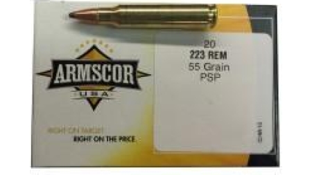 Armscor Rifle Ammunition .223 Rem 55 gr PSP 3050 fps 20/ct