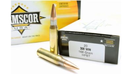 Armscor Rifle Ammunition .308 Win 168 gr HPBT 2500 fps 20/ct