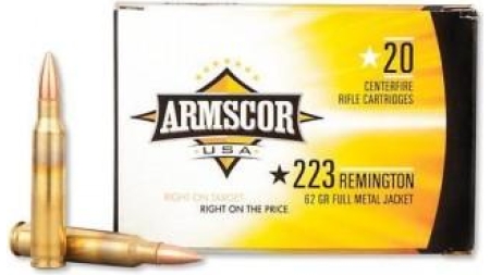 Armscor Rifle Ammunition .223 Rem 62 gr FMJ 2963 fps 20/ct