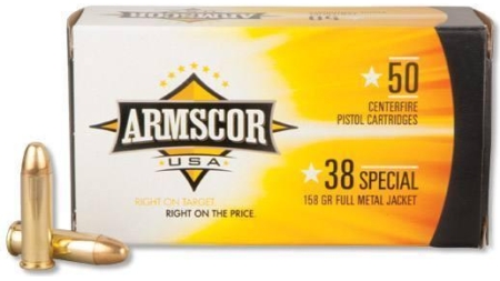 Armscor Handgun Ammunition .38 SPL 158 gr FMJ 891 fps 50/ct