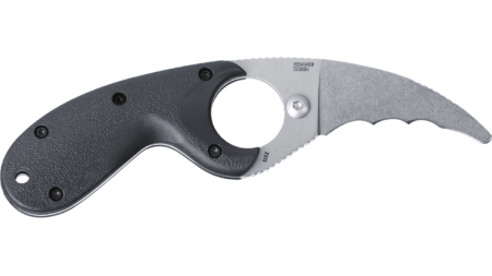 CRKT Bear Claw Fixed Blade Knife 2-2/5" Veff Serrated Hawksbill Blade Black