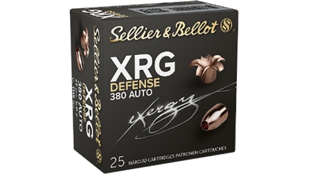 Sellier & Bellot XRG Defense Handgun Ammunition 380 ACP 77gr HP 1116 fps 25/ct