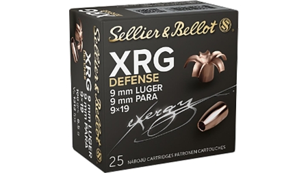 Sellier & Bellot XRG Defense Handgun Ammunition 9mm 100gr HP 1312 fps 25/rd