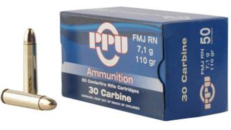 PPU 30 CARBINE FMJ 110GR 50RD BOX 10 BOXES PER CASE