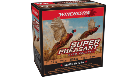 WINCHESTER SUPER PHEASANT HV 12GA 2-3/4" 1-3/8OZ #4 25RD BOX 250RD CASE