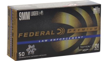 FEDERAL PREM 9MM+P 124GR HST 50RD BX 1000RD CASE