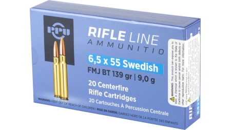 PPU 6.5X55 SWEDISH FMJ 139GR 20RD BOX 10 BOXES PER CASE