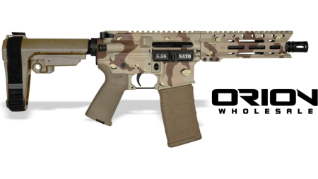 DIAMONDBACK DB15 5.56 CHOCOLATE CHIP 7" PISTOL 6" M-LOK RAIL W/SBA3 BRACE ORION EXCLUSIVE