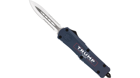 COBRATEC KNIVES MEDIUM FS-3 TRUMP 2024 BLUE DAGGER 2 SIDE SERRATED
