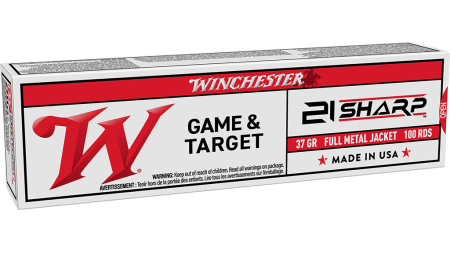 WINCHESTER USA 21 SHARP 37GR FMJ 100RD BX 2000RD CASE