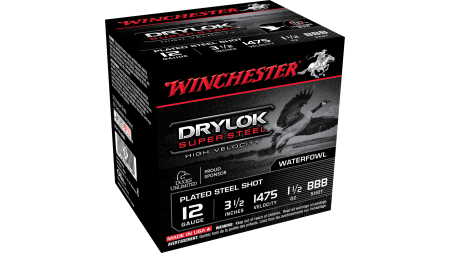 WINCHESTER DRYLOK SUPER STEEL 12 GA 3-1/2" BB HV 1-1/2 OZ 25 RD/BX 10 BX/CS