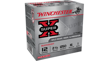 WINCHESTER SUPER X 12 GA 2-3/4" BUCKSHOT 1 25 RD/BX 10 BX/CS