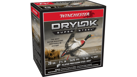 WINCHESTER DRYLOK SUPER STEEL 20 GA 2-3/4" #4 3/4 OZ 25 RD/BX 10 BX/CS
