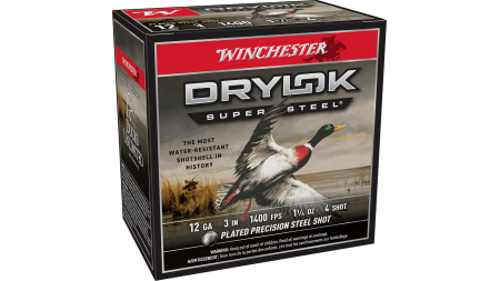 WINCHESTER DRYLOK SUPER STEEL 12 GA 3" #4 1-1/4 OZ 25 RD/BX 10 BX/CS